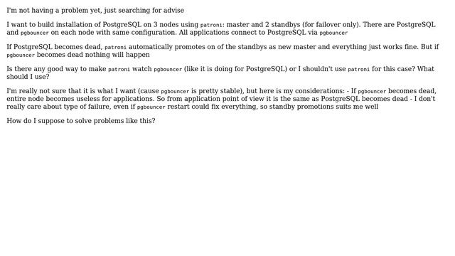 Databases: HA PostgreSQL installation using patroni and pgbouncer смотреть онлайн