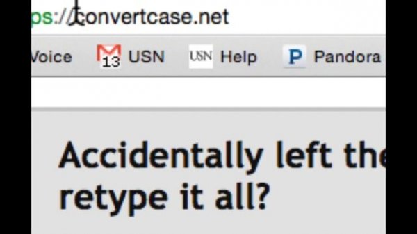 Convert all Caps to lower case