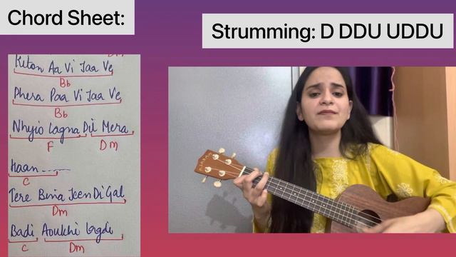 Jeen Di Gal | Prabh Gill | Easy Ukulele Tutorial | Just 4 chords | Navleen Kour Music смотреть онлайн