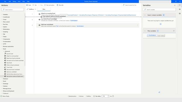 Attach to running Excel Add new worksheet Set active worksheet, in Power Automate Desktop смотреть онлайн