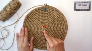 Самая простая сумка из джута | Идеальное круглое дно столбиками без накида