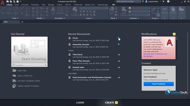 User Interface & Course Content - Autodesk AutoCAD 2021 Class 01 Hindi/Urdu | GlobalTech Production смотреть онлайн