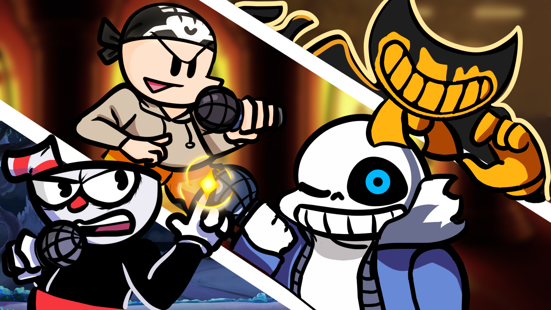 КАПХЕД, САНС И БЕНДИ ПРОТИВ ВИТТИ ► Friday Night Funkin' Indie Cross Full Week. Story Mode