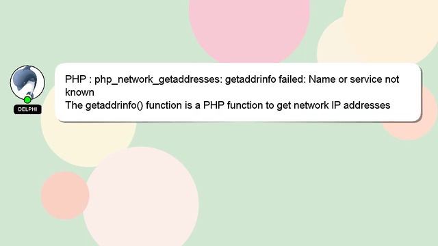 PHP : php_network_getaddresses: getaddrinfo failed: Name or service not known смотреть онлайн