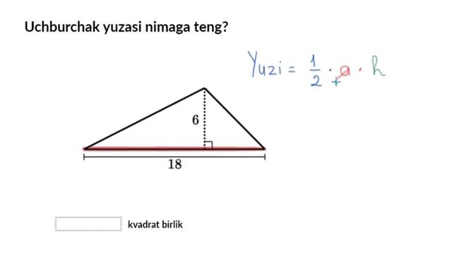 Uchburchak yuzini topish | Yuza va perimetr | Geometriya asoslari смотреть онлайн