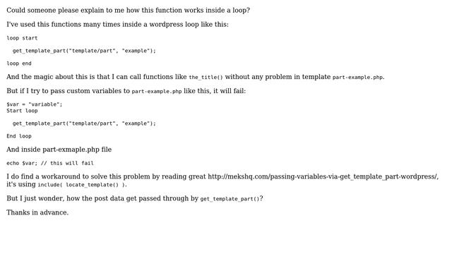 Wordpress: How does get_template_part() work inside a loop? смотреть онлайн