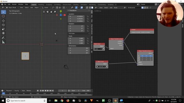 Blender 2.8 Animation Nodes For Beginners #3: Transforms input tutorial смотреть онлайн