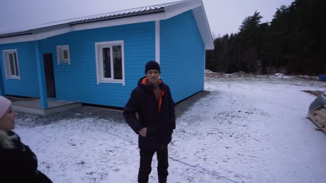 Одноэтажный каркасный дом для постоянного проживания в Карелии. Планировка, сроки, стоимость смотреть онлайн