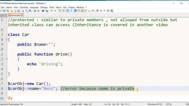 Access Modifiers in PHP Object Oriented (Code) смотреть онлайн