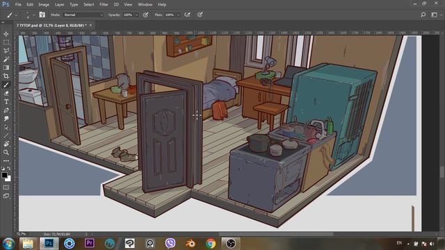 Как нарисовать интерьер квартиры студента в фотошопе смотреть онлайн