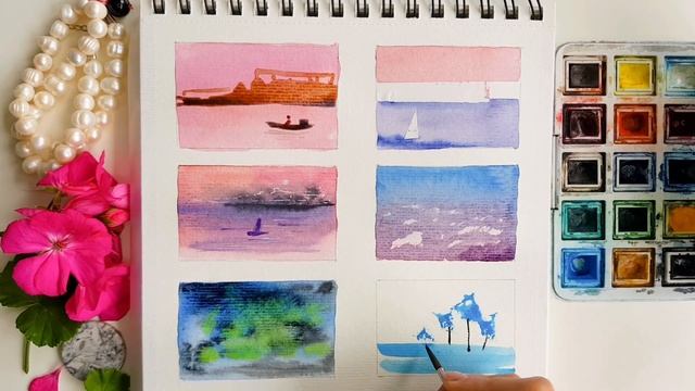 03 урок. Mixed - media. Смешанная Техника Акварели. #акварель #watercolor #mixed смотреть онлайн