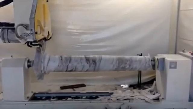 Изготовление колонны из мрамора Волакас (Volakas marble). смотреть онлайн