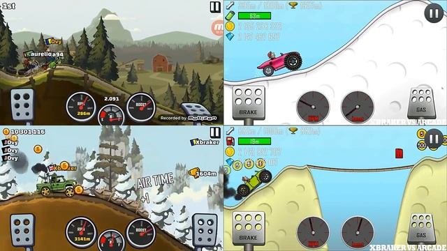 Super Diesel vs Scooter vs Monster Truck vs Big Monster - Hill Climb Racing 2 vs Hill Climb Garage смотреть онлайн