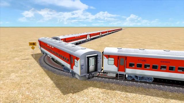 Train Vs Sharp Turn | Bumpy Railroad Crossing | Train Simulator | Railfun Train Videos смотреть онлайн