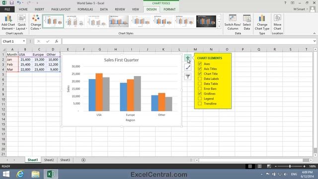 5-9: Move, Re-Size, Add, Position and Delete Excel Chart Elements смотреть онлайн