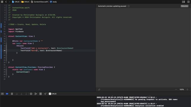 (2020) SwiftUI - Firebase Firestore Series - Part 1 - Create New Data смотреть онлайн