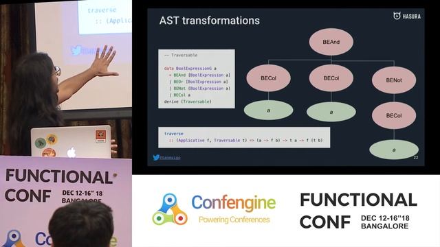 Using Haskell to build a performant GraphQL to SQL compiler by Tanmai Gopal at #FnConf18 смотреть онлайн