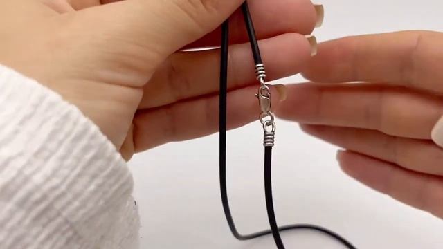 Женский / мужской шнурок из каучука на шею, серебро 925, для подвески, кулона, крестика, каучуковый смотреть онлайн