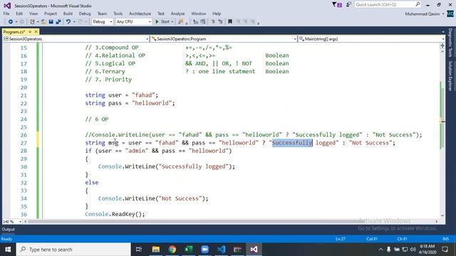 login using if else conditions in C# part5 смотреть онлайн