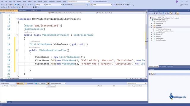 ASP.Net Core Web API - Partial Update using HTTP PATCH смотреть онлайн