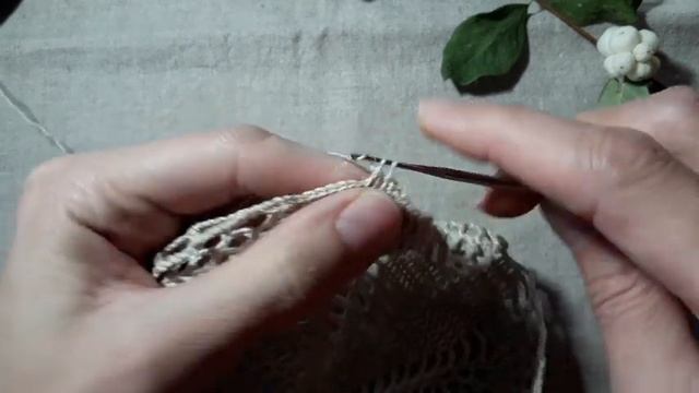 ?Простая салфетка крючком. Прекрасно для начинающих. Вяжем вместе! ( 13 - 21 ряд ).