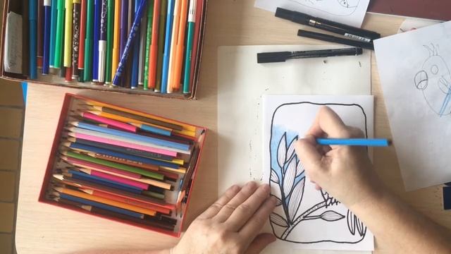 Рисуем с детьми от 3 до 7 цветными карандашами.Как самим нарисовать раскраску смотреть онлайн