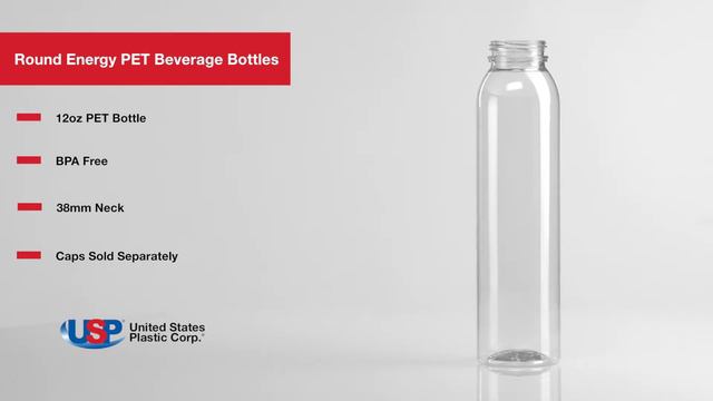 12 oz. Round Energy PET Beverage Bottle | U.S. Plastic Corporation® смотреть онлайн
