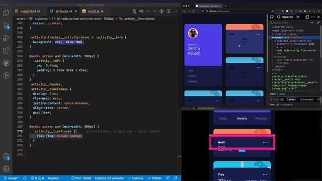 Build a Responsive Time Tracking Dashboard - HTML CSS JS - Frontend Mentor смотреть онлайн