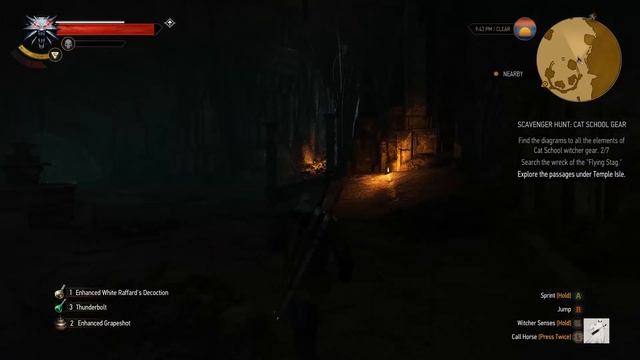 The Witcher 3 Explore the passages under Temple Isle | Cat School Gear | смотреть онлайн