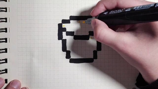 Как нарисовать ведро с лавой из игры Minecraft по клеточкам? смотреть онлайн