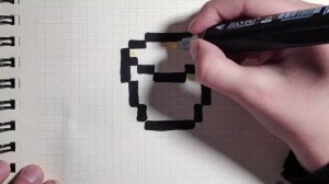 Как нарисовать ведро с лавой из игры Minecraft по клеточкам?
