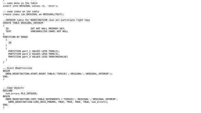 Databases: DBMS_REDEFINITION with WHERE clause смотреть онлайн