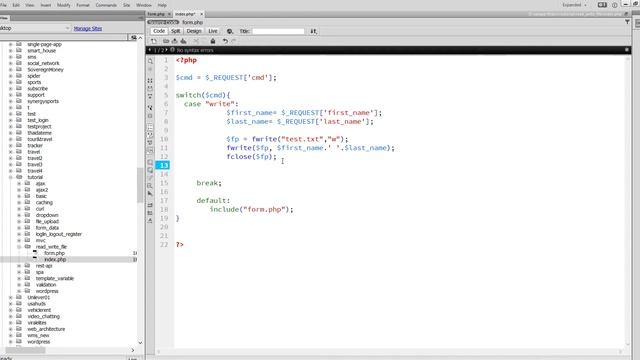 Write File into PHP with Submitting Form Data & Read File from PHP File смотреть онлайн