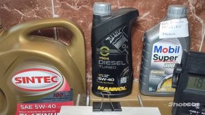 Тест +250 Синтек Платинум 5w40 A3B4, , Маннол Диз. Турбо 5w40 A3B4, Мобил Суп 3000 5w40 A3B4 Италия