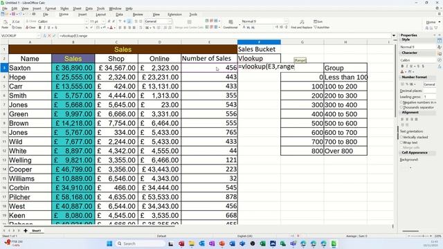 How To Add Sales Quantities Into Sales Buckets Using LibreOffice Calc