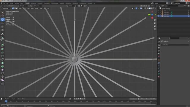Моделирование китайского зонтика в Блендере.Modeling of a Chinese umbrella in a blender.Render. смотреть онлайн