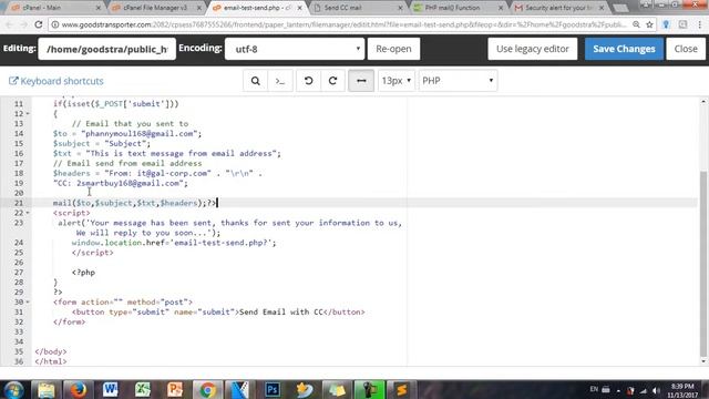PHP mail() Function | How to configure eamil form html with PHP and CC? смотреть онлайн