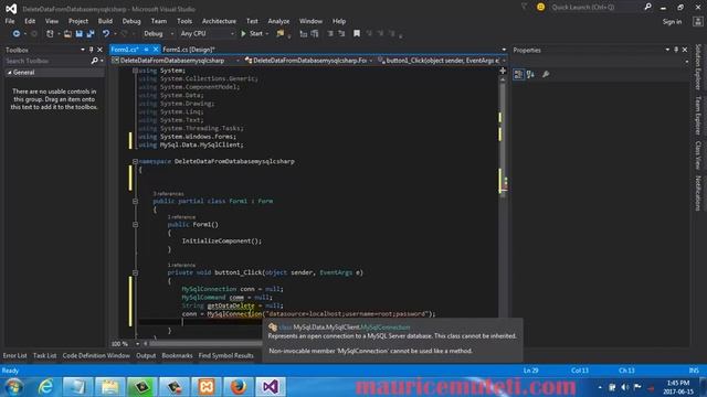 C SHARP AND MYSQL TUTORIAL DELETE DATA FROM DATABASE C# смотреть онлайн