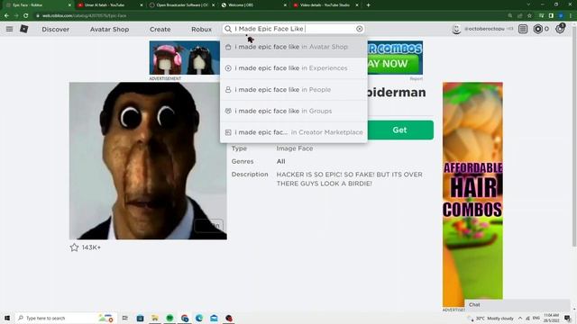 Scary Obunga Face But This Is Epic Face (Roblox How To Hacked Epic Face) Part 2 смотреть онлайн