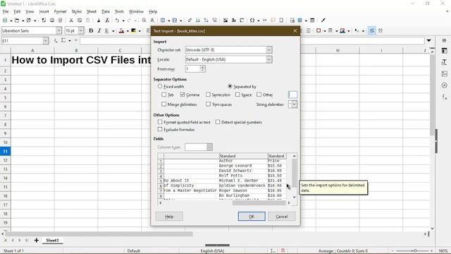 How to Import a CSV File in LibreOffice Calc смотреть онлайн