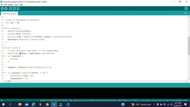 Led Control through Hotspot Using Nodemcu смотреть онлайн
