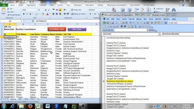 Consolidate data with one click - Excel VBA - Easy Code [Template Download] смотреть онлайн