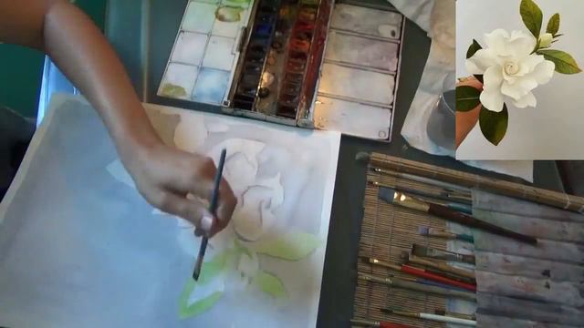 How To Paint A Gardenia Flower In Watercolor