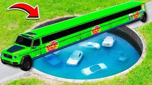 ПРОЕХАЛ ГЛУБОКУЮ ЯМУ С ВОДОЙ НА САМОМ ДЛИННОМ ГЕЛИКЕ ЛИМУЗИНЕ ВЛАДА А4 ЛАВА ЛАВА  ГТА 5 МОДЫ МУРКА