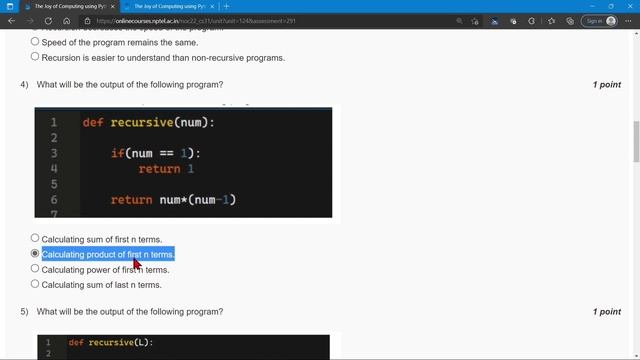 NPTEL The Joy of Computing using Python Week 6 Quiz Assignment Solutions | January 2022 | IIT Ropar смотреть онлайн