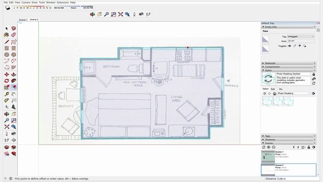 Make a 2D floorplan into a 3D model with SketchUp смотреть онлайн