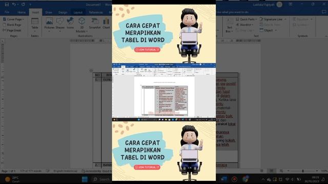 CARA MERAPIKAN TABEL DI MICROSOFT WORD!!