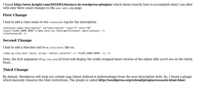 Wordpress: How to use tinyMCE for user "biographical info"? (3 Solutions!!) смотреть онлайн