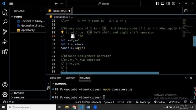 Operators in JavaScript | arithmetic , shift , comparision , logical , bitwise operators смотреть онлайн