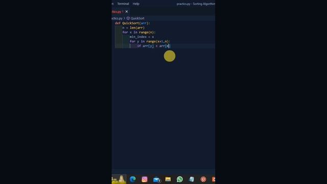 Selection Sort Algorithm in python #pythonprogramming смотреть онлайн